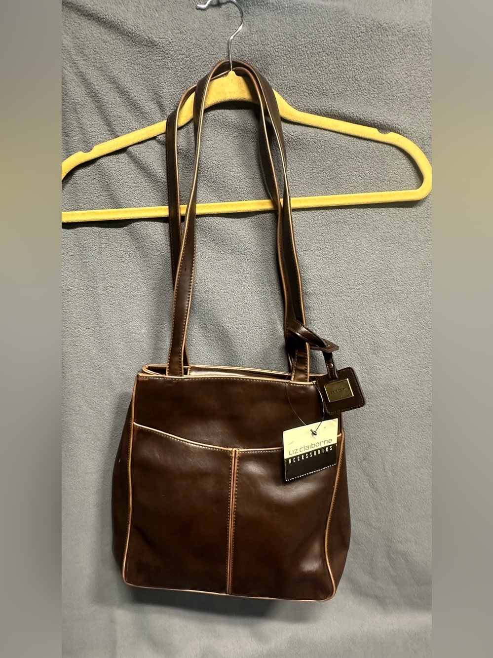 Liz Claiborne Brown Leather Crossbody Tote